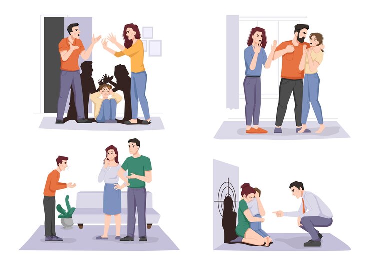 Vector problems in family couples domestic violence set