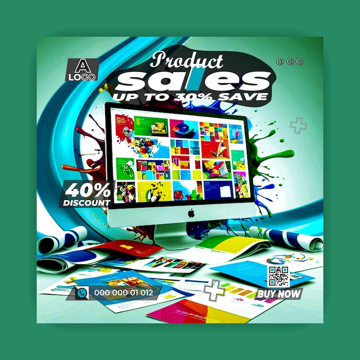 Vector product promotion strategies social media web banner templates ai generative