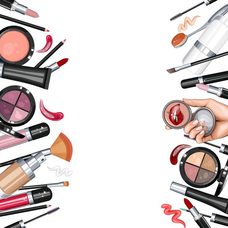 Produk riasan perawatan kulit, Latar belakang kosmetik, Bingkai riasan