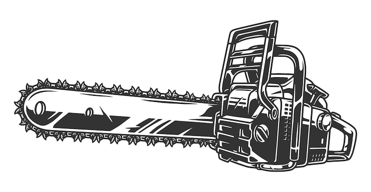Vector professional chainsaw vintage concept