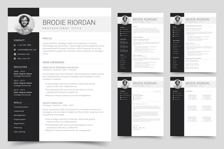 Vector professional cv resume template design and letterhead cover letter vector minimalist