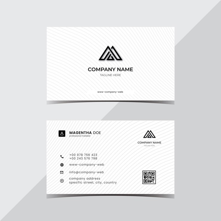 Professional elegant black and white modern business card template