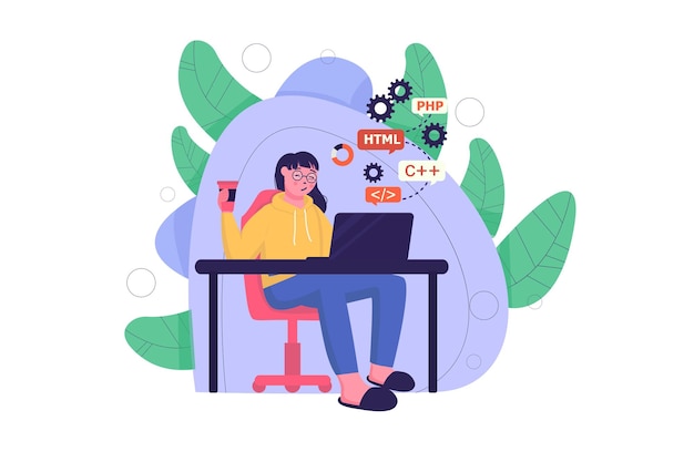 Programmer coding concept