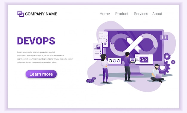 Programmers at work landing page. 