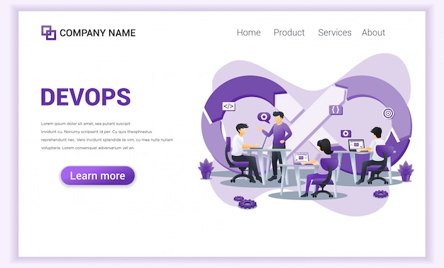 Programmers at work landing page. 