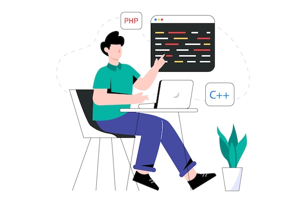 programming languages flat style design vector illustration. stock illustration