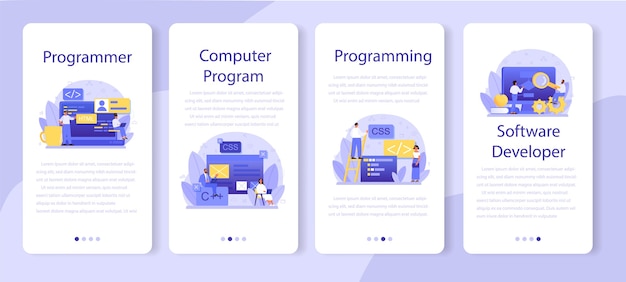 programming mobile application banner set