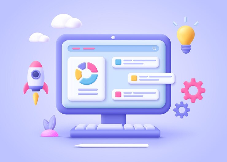Vector project management concept 3d vector illustration cartoon minimal style