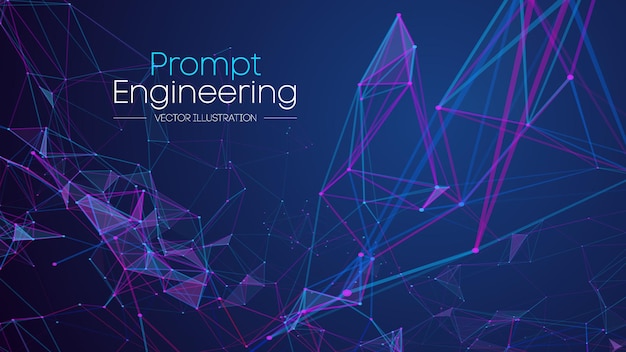 Prompt engineering ai and data visualization plexus structure neural network