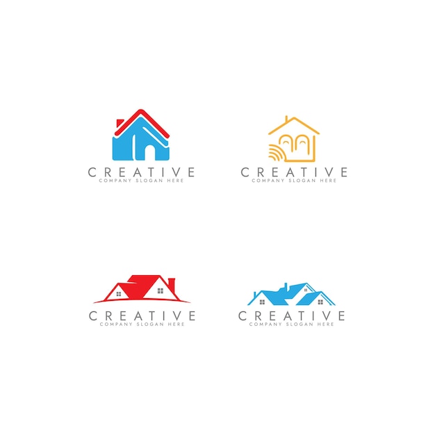 property business logo simple modern home house or real estate logo design