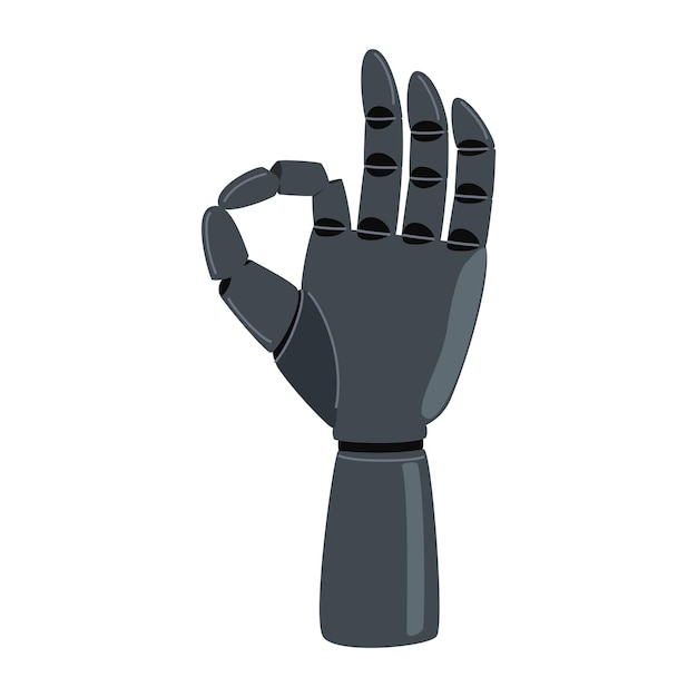 prosthetic arm concept mechanism medicine disability equipment vector illustration on white background