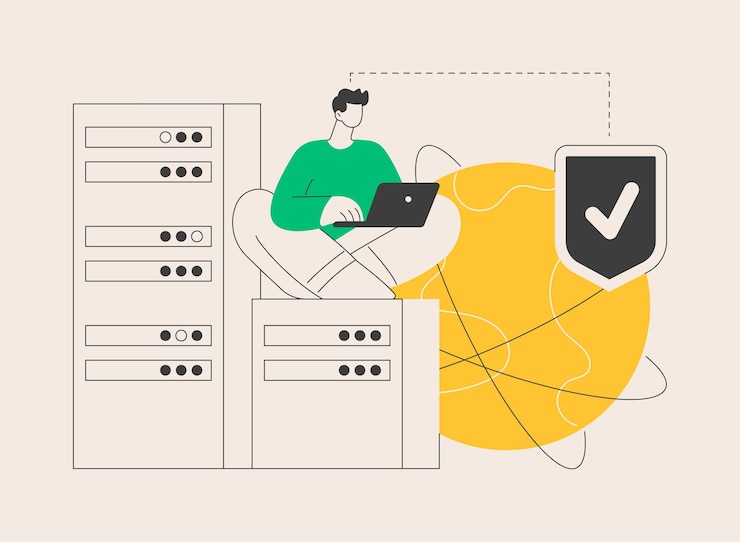 Vector proxy server abstract concept vector illustration