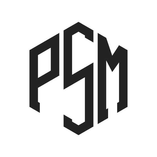 PSM Logo Design Initial Letter PSM Monogram Logo using Hexagon shape