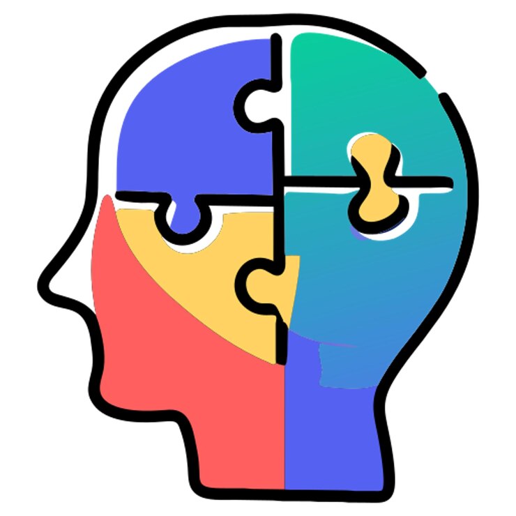 Vector psychiatry head puzzle icon doodle offset fill