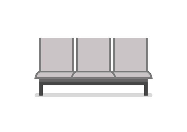 Public places chairs isolated on white background Vector illustration