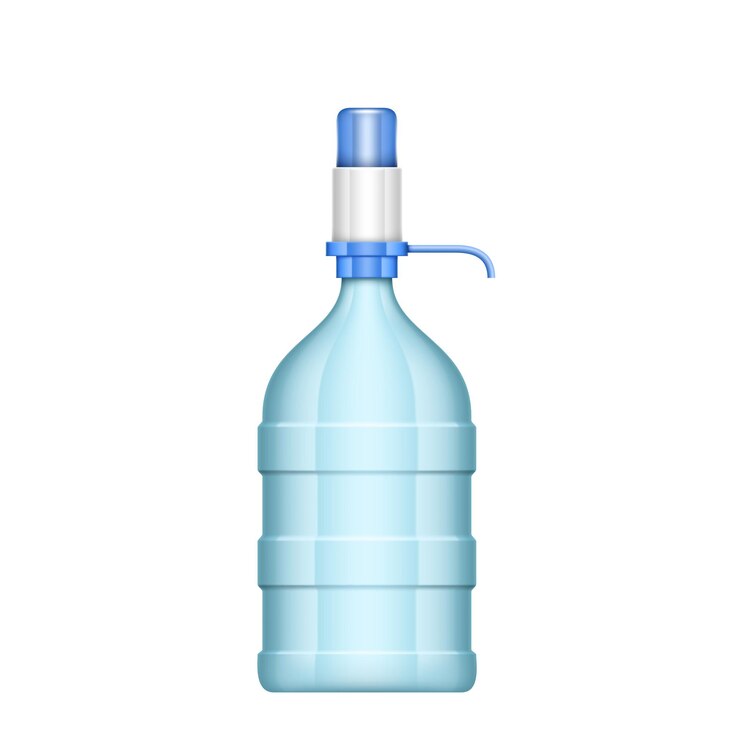 Vector pump water cooler and big bottle for office and home realistic dispenser for pouring clean water