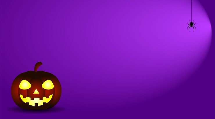 Vector pumpkin halloween with purple background.