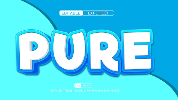 pure water color 3d editable text effect vector eps with cute background