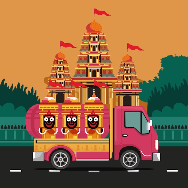 puri rath yatra vector graphics design