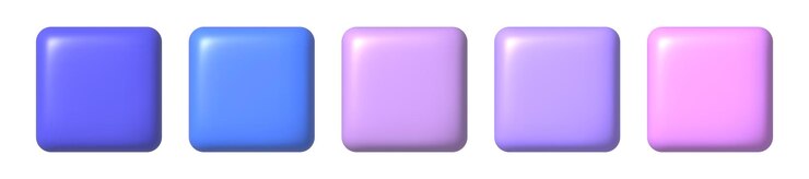 Vector purple and pink square buttons 3d icons vector illustration