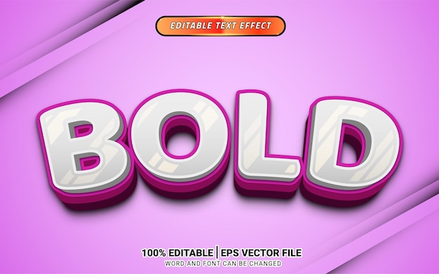 purple and white bold 3d vector text effect template design