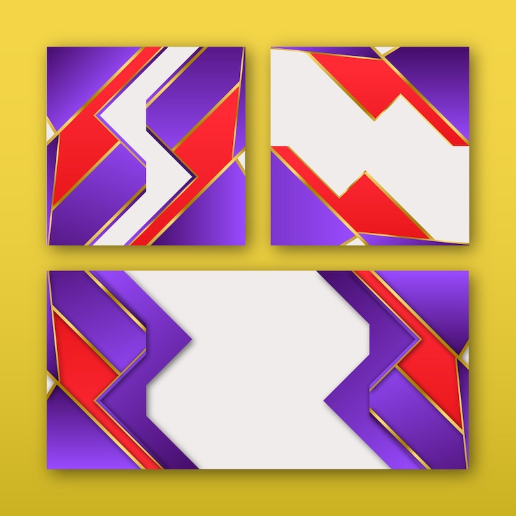 Vector purple background social media templates.