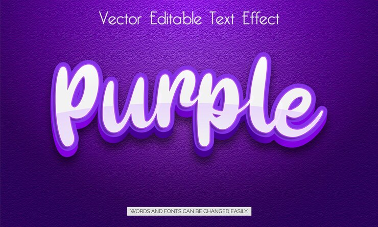 Purple efek gaya teks 3D yang dapat diedit