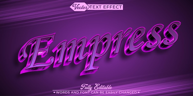 purple elegant empress vector editable text effect template