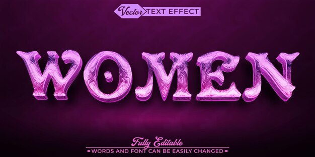 Purple Elegant Women Vector Fully Editable Smart Object Text Effect