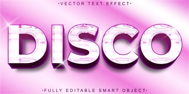 Purple Shiny Disco Vector Fully Editable Smart Object Text Effect