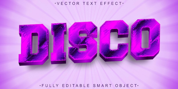 Purple Shiny Disco Vector Fully Editable Smart Object Text Effect