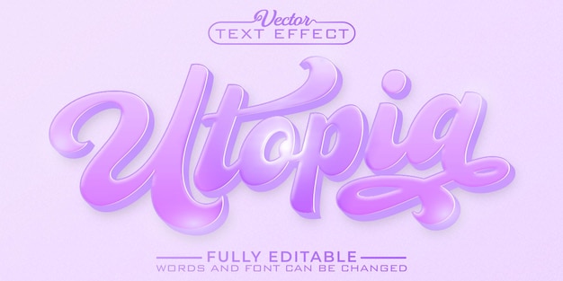 purple soft utopia vector editable text effect template
