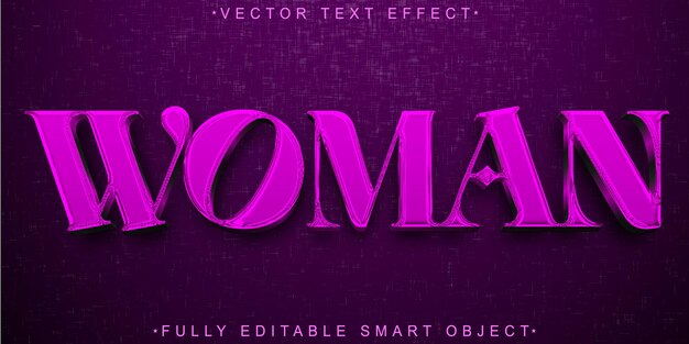 Purple Woman Vector Fully Editable Smart Object Text Effect