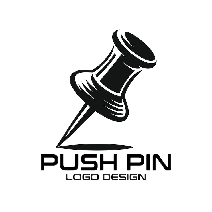 Vector push pin vector logo design