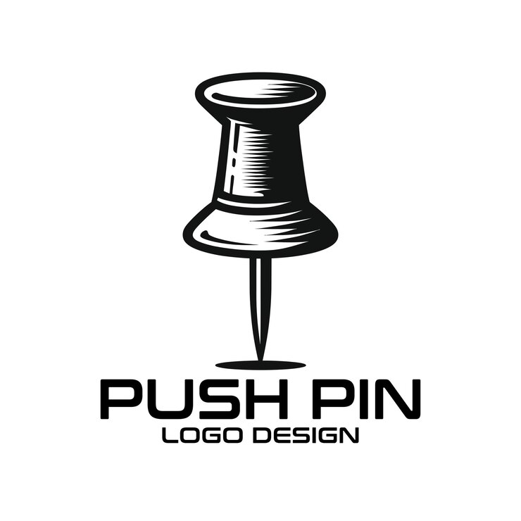 Vector push pin vector logo design