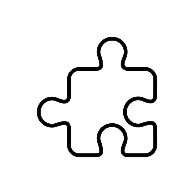 puzzle icon vector design template in white background