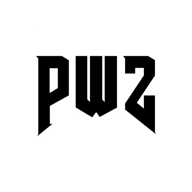 PWZ letter logo design for technology company PWZ logo design black and white color combination PWZ logo PWZ vector PWZ design PWZ icon PWZ alphabet PWZ typography logo design
