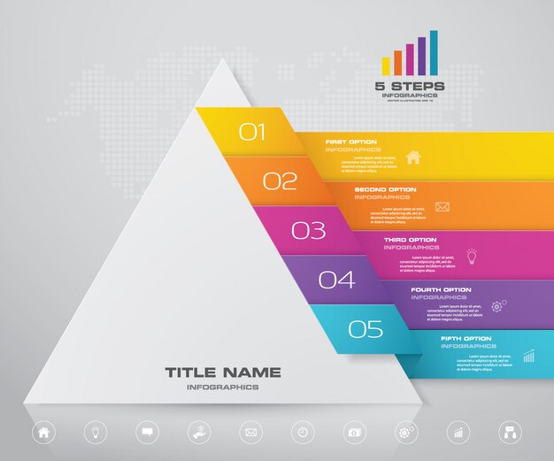pyramid with free space for text on each level.