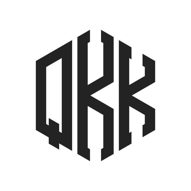 QKK Logo Design Initial Letter QKK Monogram Logo using Hexagon shape