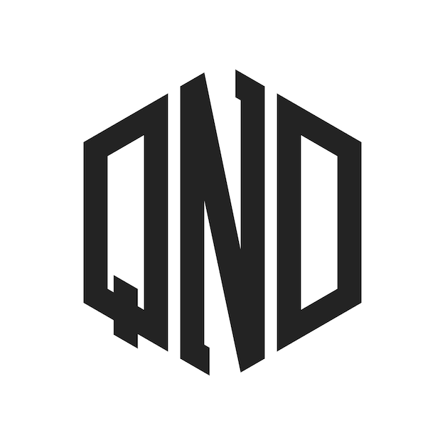 QND Logo Design Initial Letter QND Monogram Logo using Hexagon shape