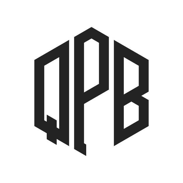 QPB Logo Design Initial Letter QPB Monogram Logo using Hexagon shape