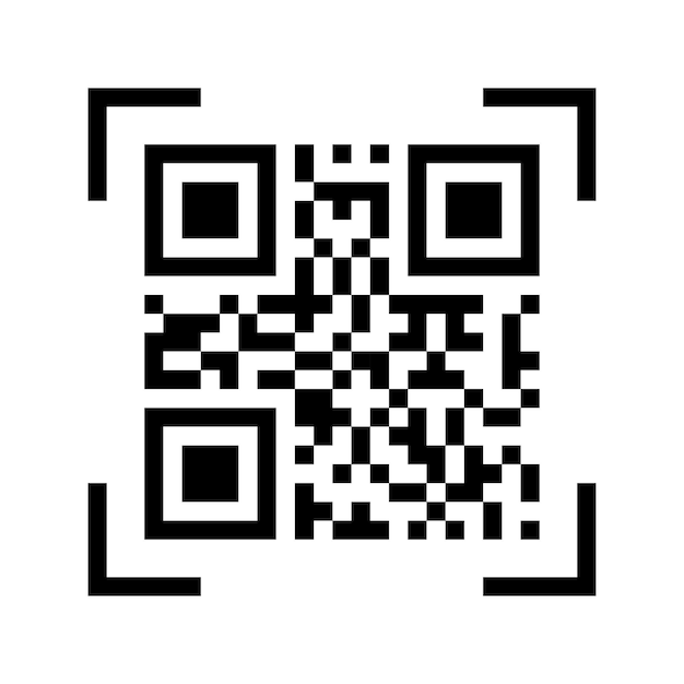 Qr code icon Qr code sample icon in abstract style on white background Qr code scanner Blac scan code Business illustration Bar code icon Line symbol Modern vector illustration EPS 10