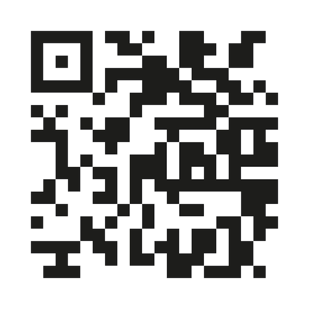 QR code icon with a modern and sleek design A squareshaped icon featuring a matrix of black and white squares arranged in a unique pattern representing a QR code