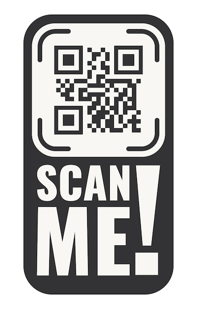 qr code scan me in speech bubble scan me concept icon