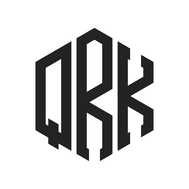 QRK Logo Design Initial Letter QRK Monogram Logo using Hexagon shape