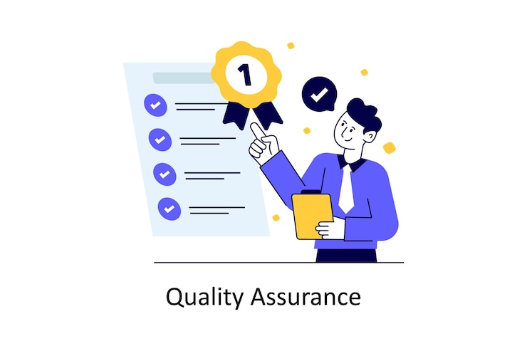 Vector quality assurance flat style design vector illustration stock illustration