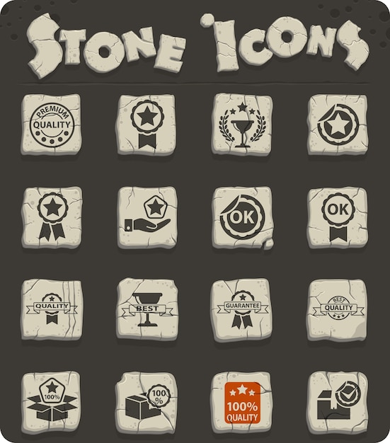 quality web stone icon set for user interface design
