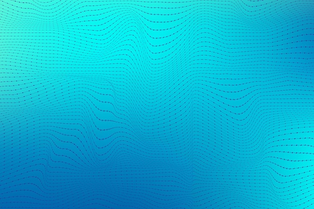 quantum computing technology concept. deep learning artificial intelligence. big data algorithms visualization for business, science, technology. waves flow, dots, lines. quantum vector illustration.