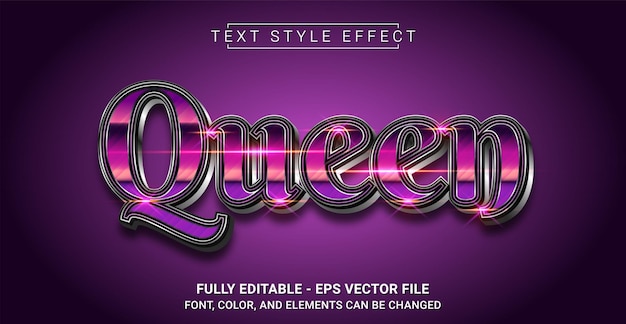 queen text style effect editable graphic text template