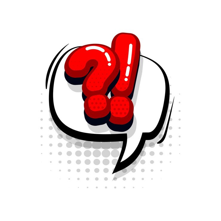 Vector question exclamation mark comic red text collection sound effects pop art style vector speech